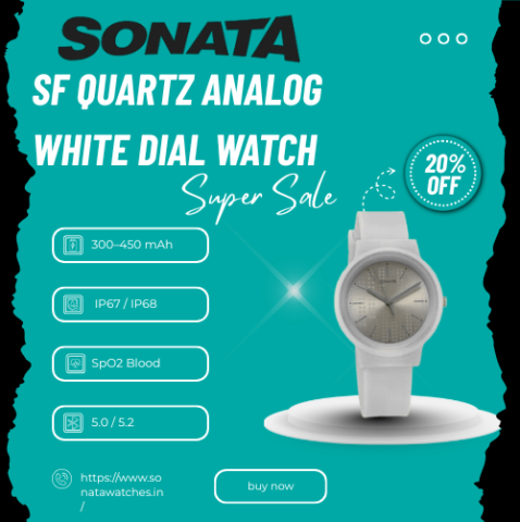 SF Quartz Analog White Dial Watch – Flat 20% OFF!