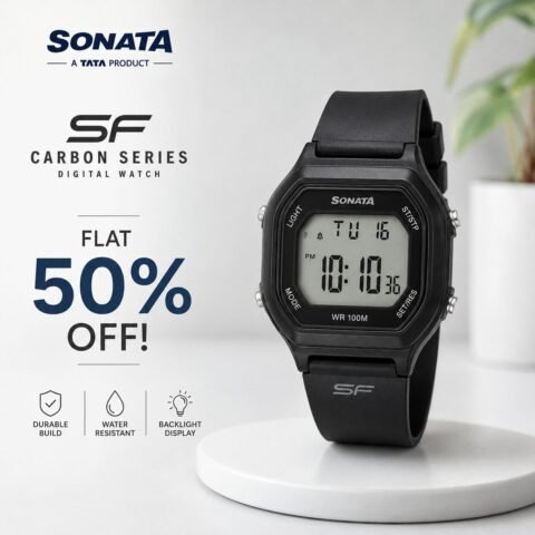 SF Carbon Series Digital Watch – Flat 50% OFF!