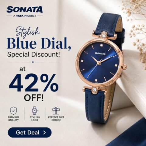 Stylish Blue Dial, Special Discount! at 42% OFF!