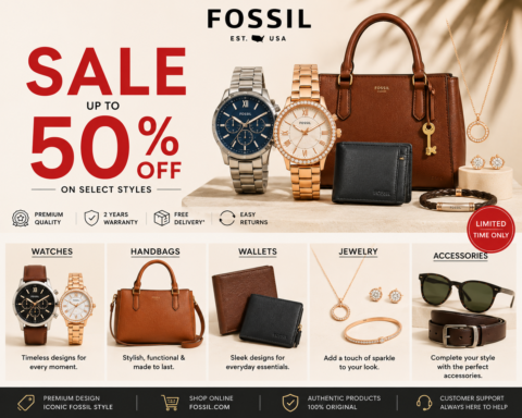 Enjoy incredible savings during the Fossil Sale, with up to 50% OFF on a wide range of premium watches, handbags, wallets, jewelry, and accessories.