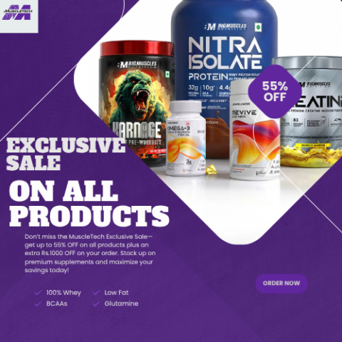 MuscleTech-Exclusive Sale: Up to 55% Off + Extra Rs.1000 Off on All Products