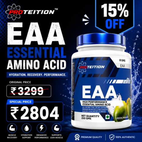 EAA promotional image showing the product available for ₹2,804 instead of ₹3,299 with a 15% discount under Proteition Deals.