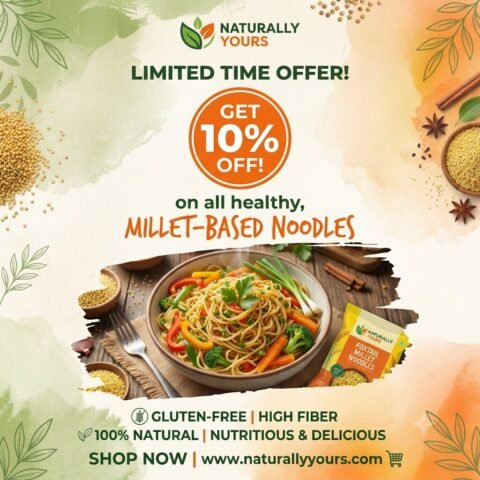 Get 10% off all healthy, millet-based noodles.