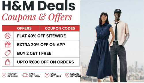 H&M coupon codes and discount offers - flat 40% off sitewide