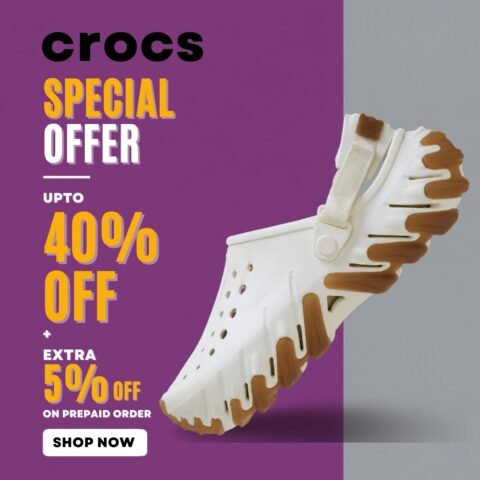 Get Up to 40% Off + Extra 5% Off on Prepaid Crocs Orders