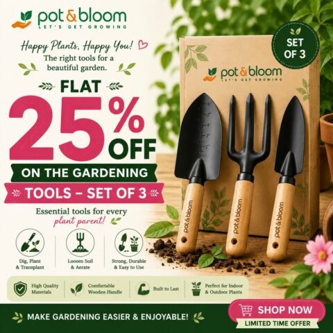 Get Flat 25% Off on Pot & Bloom Gardening Tools – Set of 3