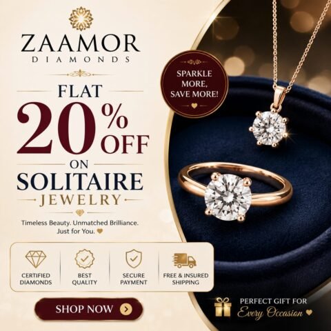 zaamor diamonds Flat 20% Off on Solitaire Jewelry