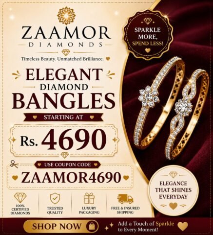 zaamor diamond Elegant Diamond Bangles – Starting at Rs. 4690