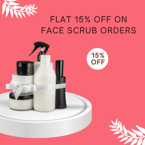 Flat 15% OFF On Face Scrub Orders