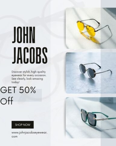 John Jacobs Up to 50% Off on Eyeglasses & Sunglasses