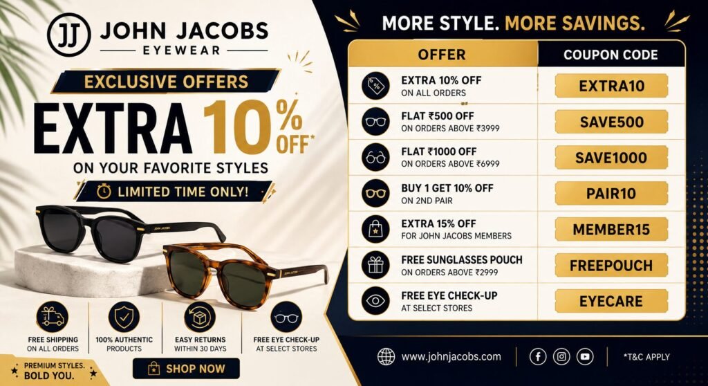 John Jacobs offers and discount