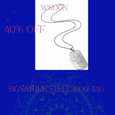 WROGN Signature Steel Dog Tag 40% Off