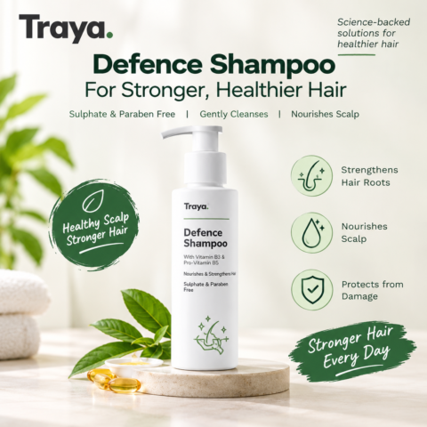 Traya Defence Shampoo Botanical Advertisement