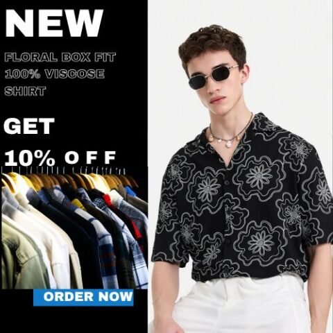 Box-fit ease meets bold floral line art on a deep black base—made to stand out without trying. Crafted in 100% Viscose, it feels smooth, breathable, and fluid for all-day comfort. Finished with a relaxed Cuban collar and clean button front, it’s your go-to for sharp casual looks.